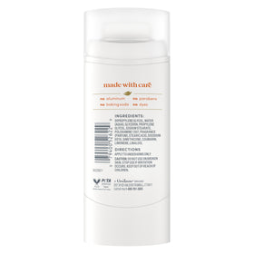 Dove Aluminum Free Deodorant Stick Sparkling Vanilla side view