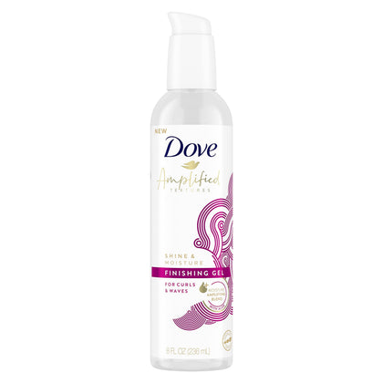 Dove Amplified Textures Finishing Gel 8 fl oz front view with packaging