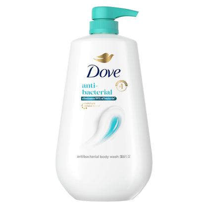 Dove Antibacterial Body Wash 30.6 oz front view with pump