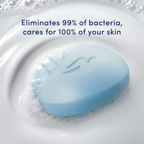 Dove Antibacterial Care Beauty Bar Soap creamy lather close-up