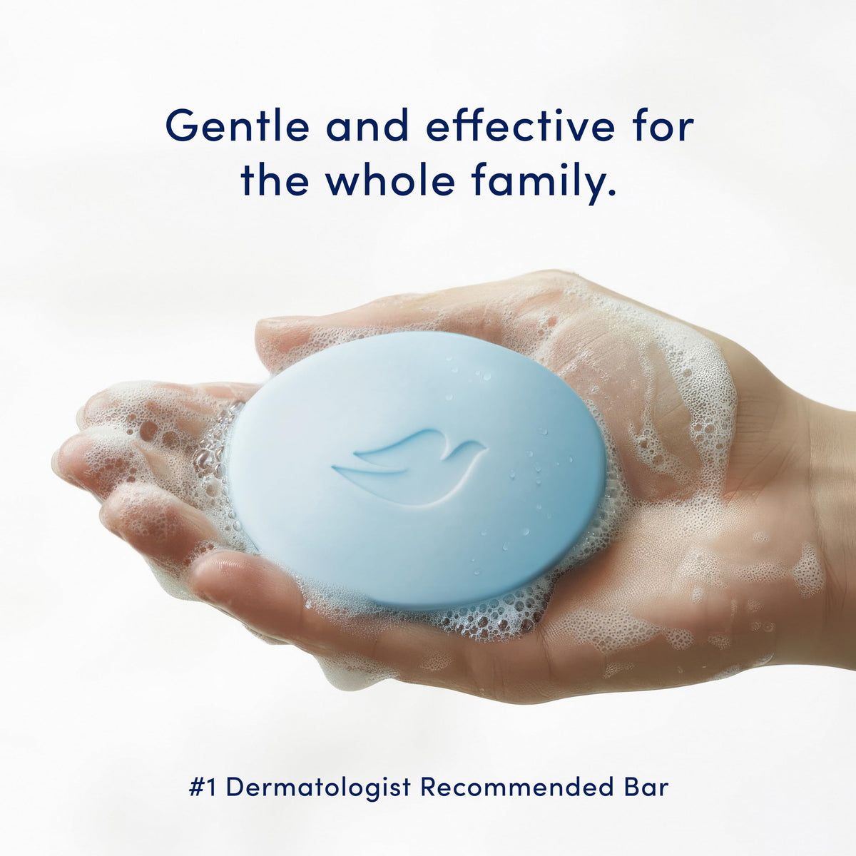 Dove Antibacterial Care Beauty Bar Soap showing texture