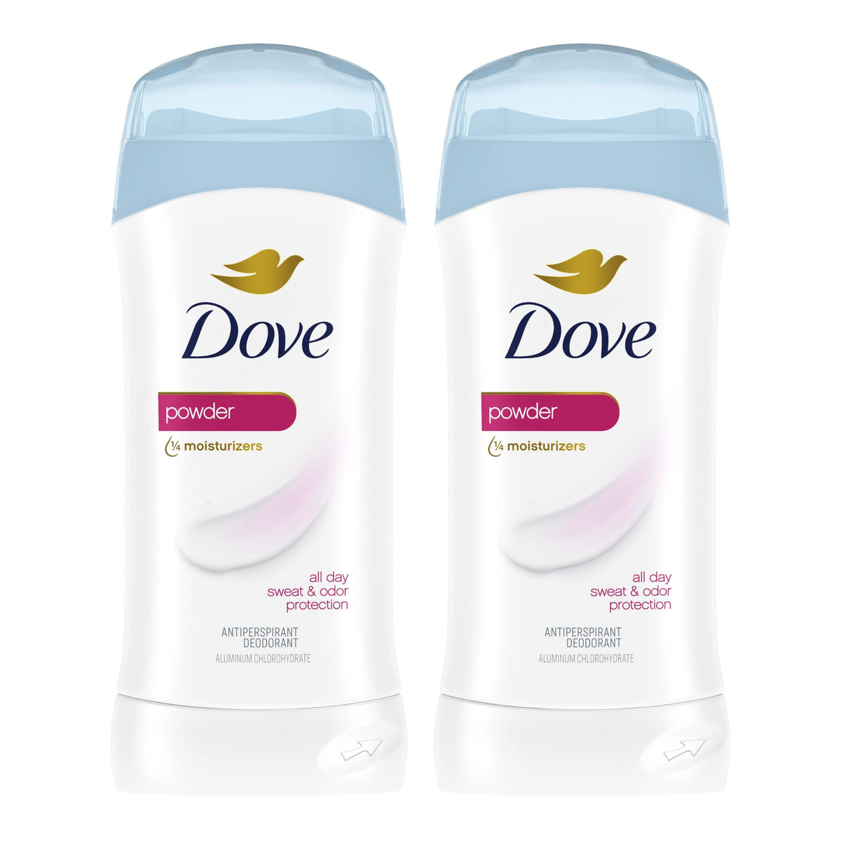 Dove Antiperspirant Deodorant Stick 2-Pack packaging front view