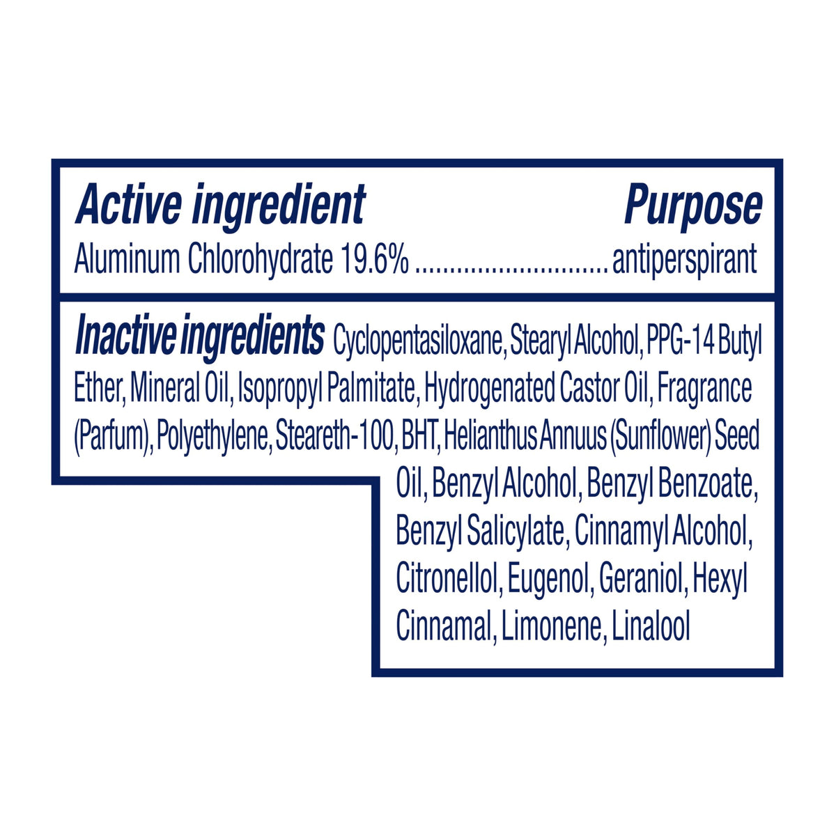 Dove Antiperspirant Stick showing clear formula on skin
