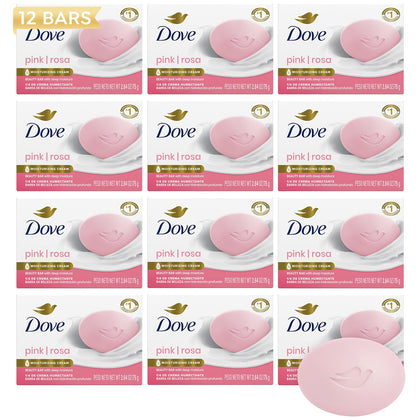 Dove Beauty Bar 12-Pack Pink Soap front view