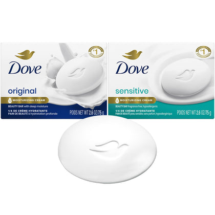 Dove Beauty Bar Sensitive & Original Variety 2-Pack front view