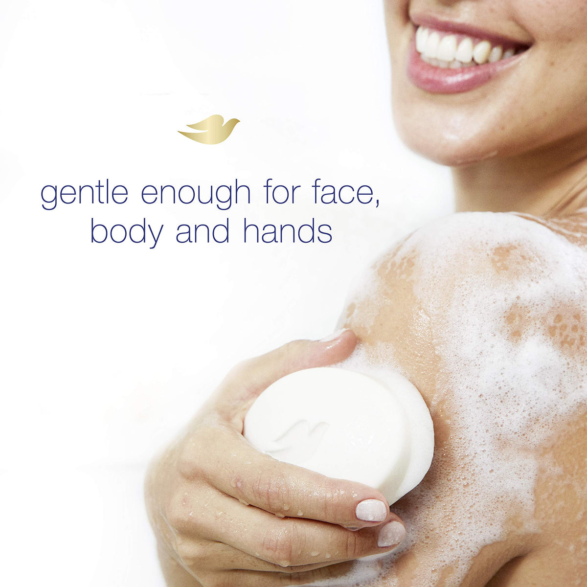 Dove Beauty Bar showing creamy lather on hands
