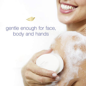 Dove Beauty Bar showing creamy lather on hands