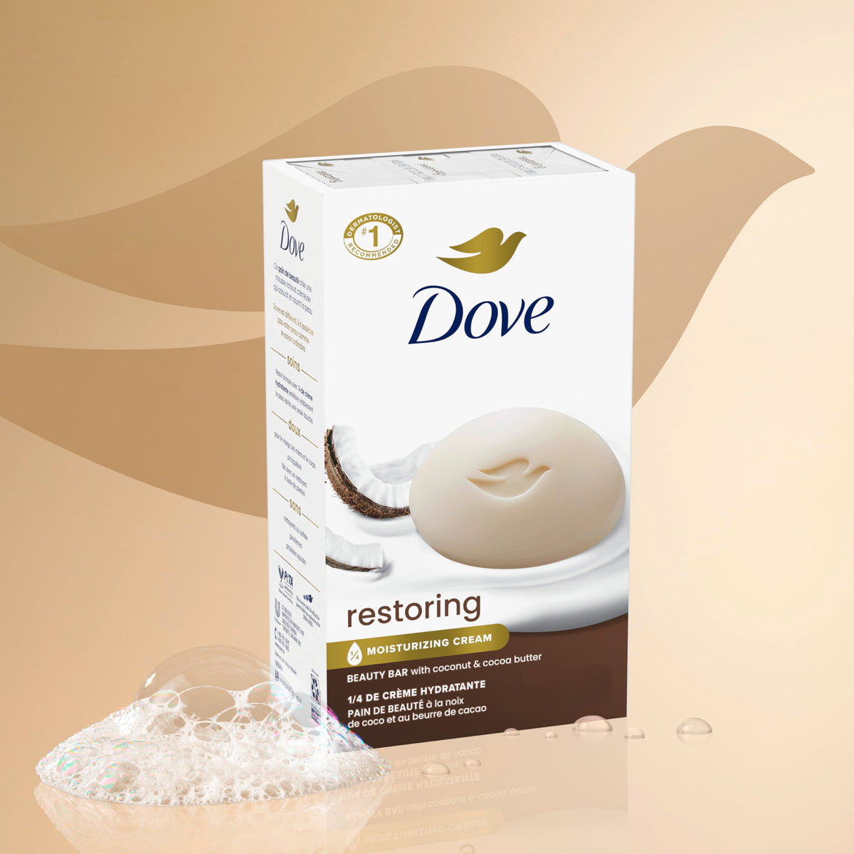 Dove Beauty Bar Soap close-up showing creamy lather