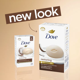 Dove Beauty Bar Soap packaging with coconut and cocoa butter ingredients