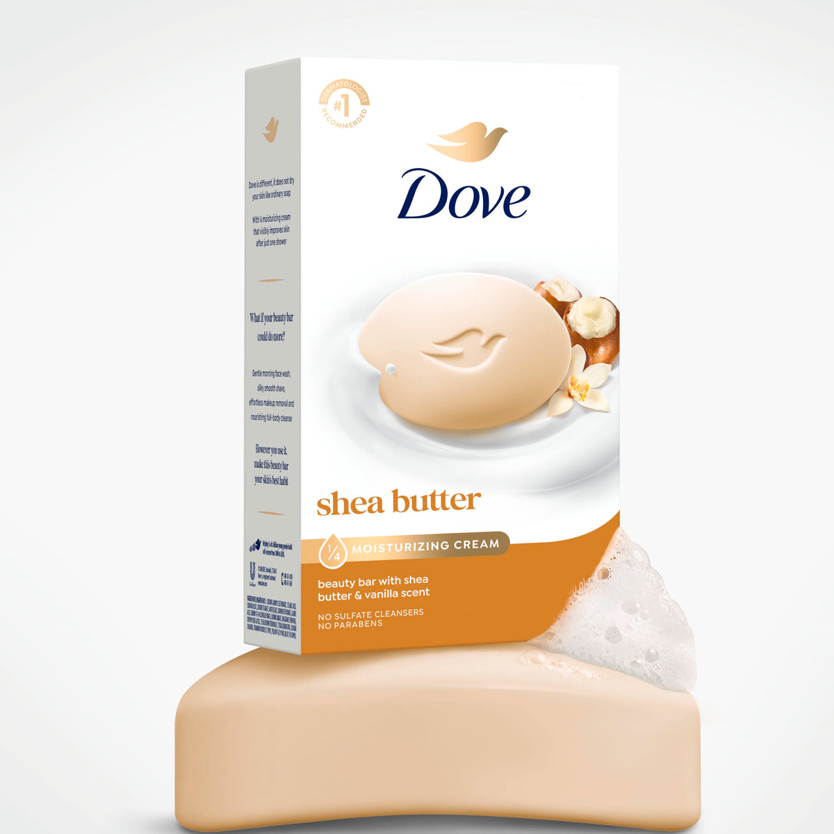 Dove Beauty Bar Soap Shea Butter in a shower setting