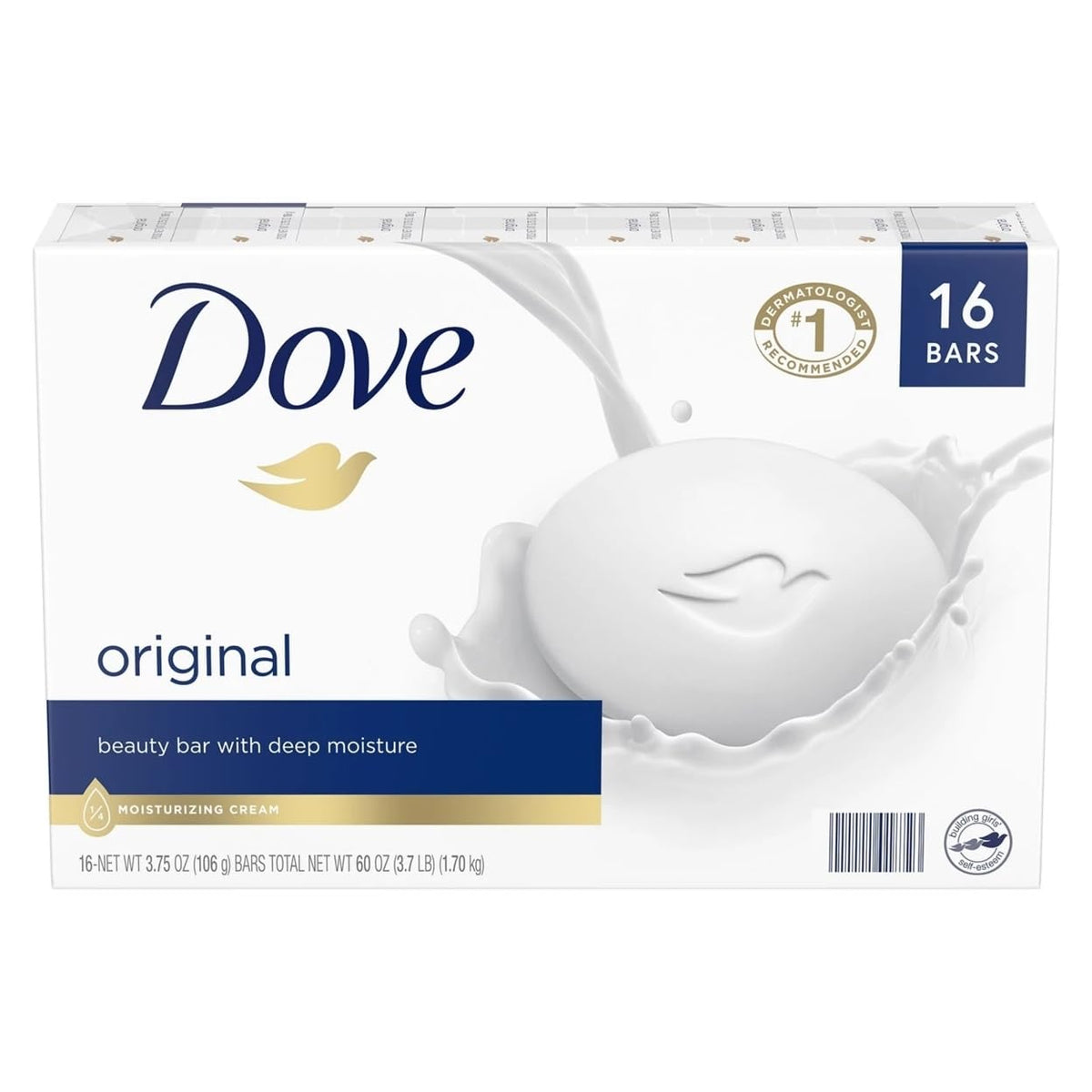 Dove Beauty Bar White 4oz Twin Pack front view with packaging