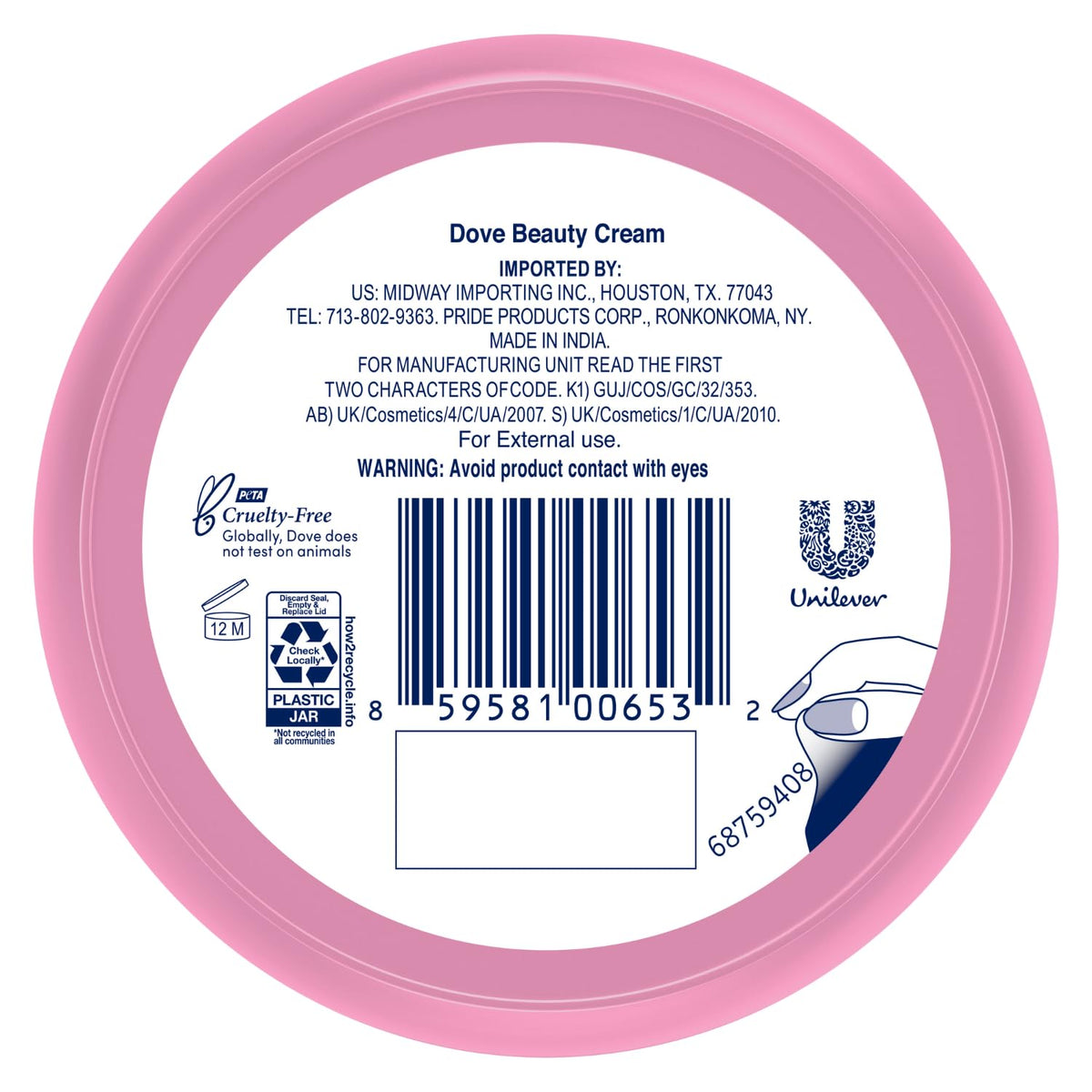 Dove Beauty Cream texture close-up showing smooth consistency