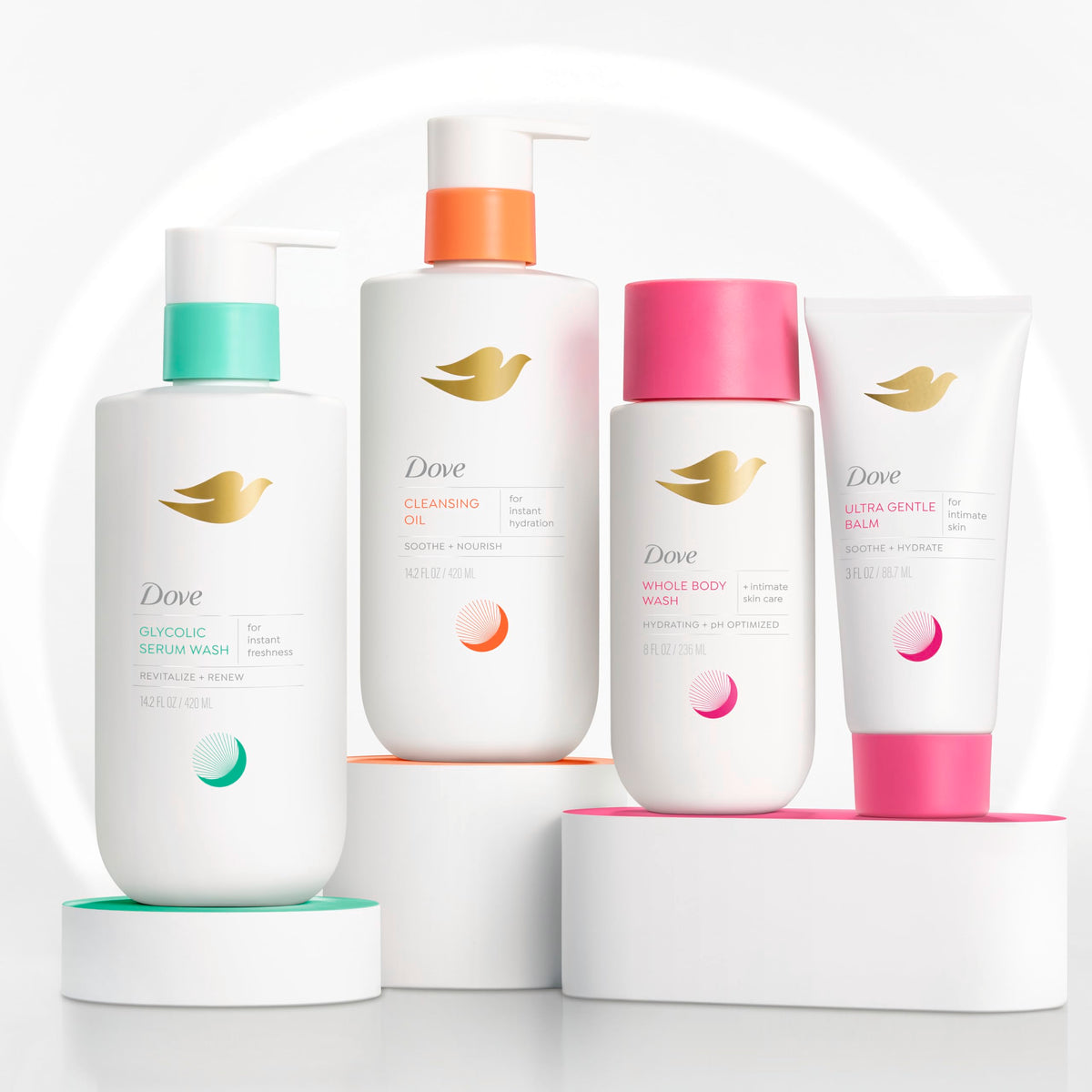 Dove Body Oil Wash showing ingredients on the label