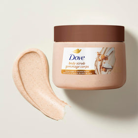 Dove Body Scrub Brown Sugar & Coconut Butter 15 oz lifestyle scene