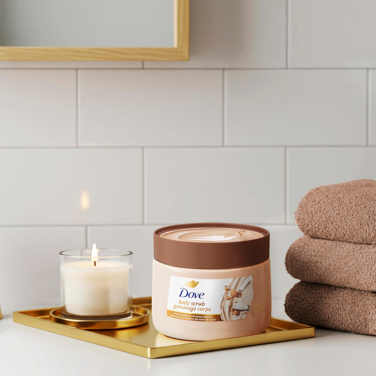 Dove Body Scrub Brown Sugar & Coconut Butter 15 oz with ingredients