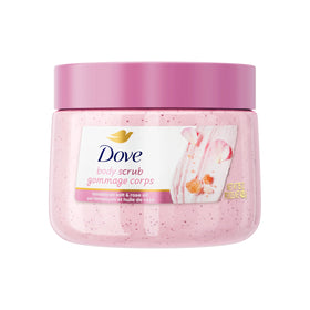 Dove Body Scrub Himalayan Salt & Rose Oil 15 oz front view