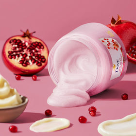 Dove Body Scrub Pomegranate & Shea Butter 15 oz in shower setting