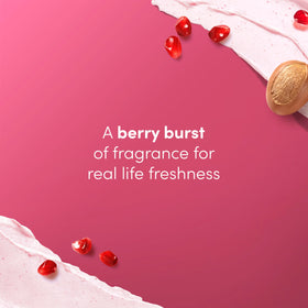 Dove Body Scrub Pomegranate & Shea Butter 15 oz with pomegranate fruit