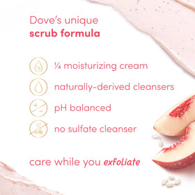 Dove Body Scrub White Peach & Crushed Rice 15 oz creamy texture close-up