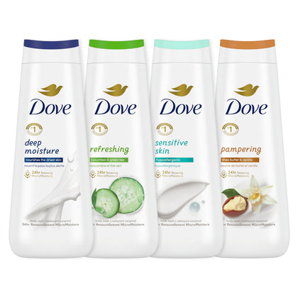 Dove Body Wash Collection 4 Count 20 oz front view