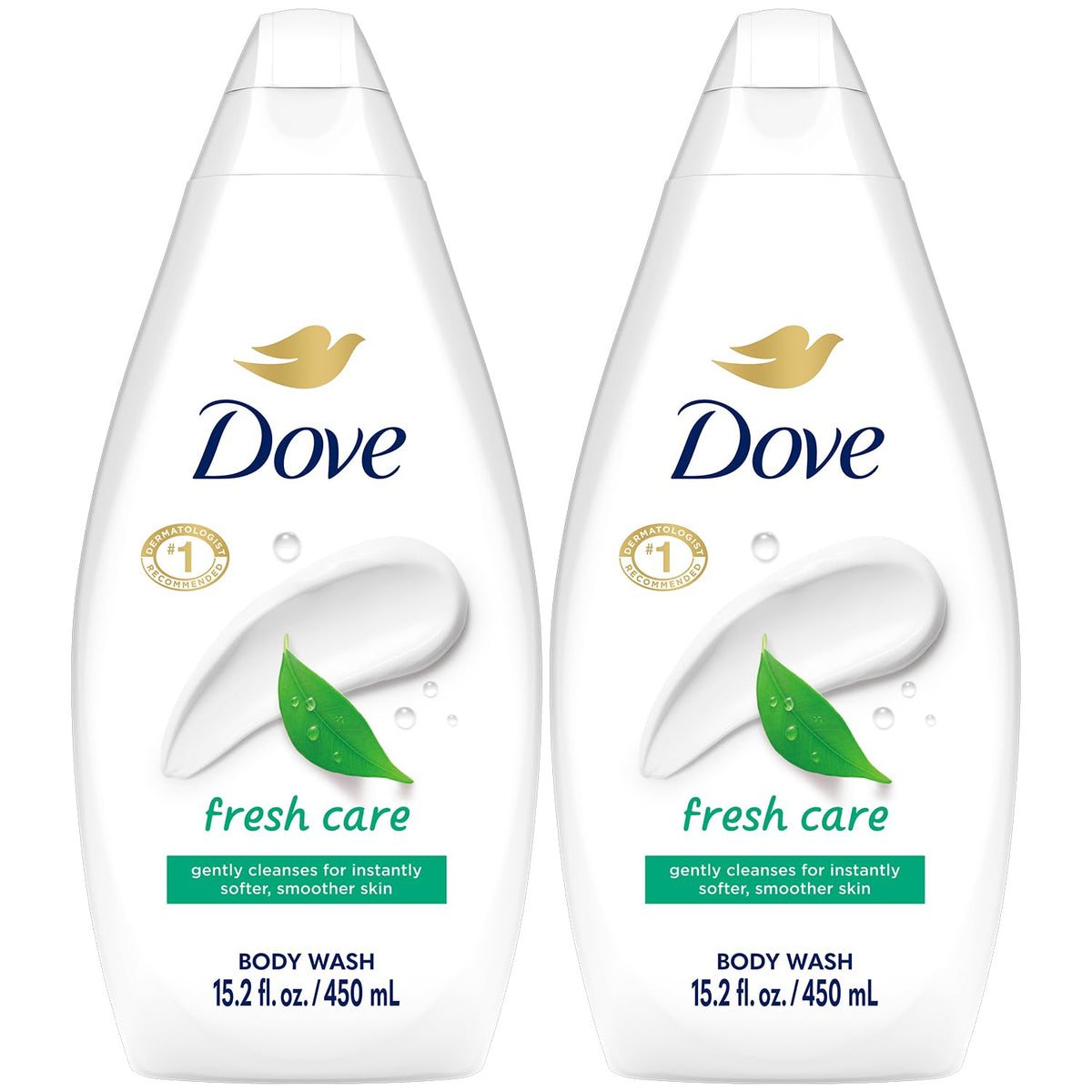 Dove Body Wash Fresh Care 2-Pack front view with packaging