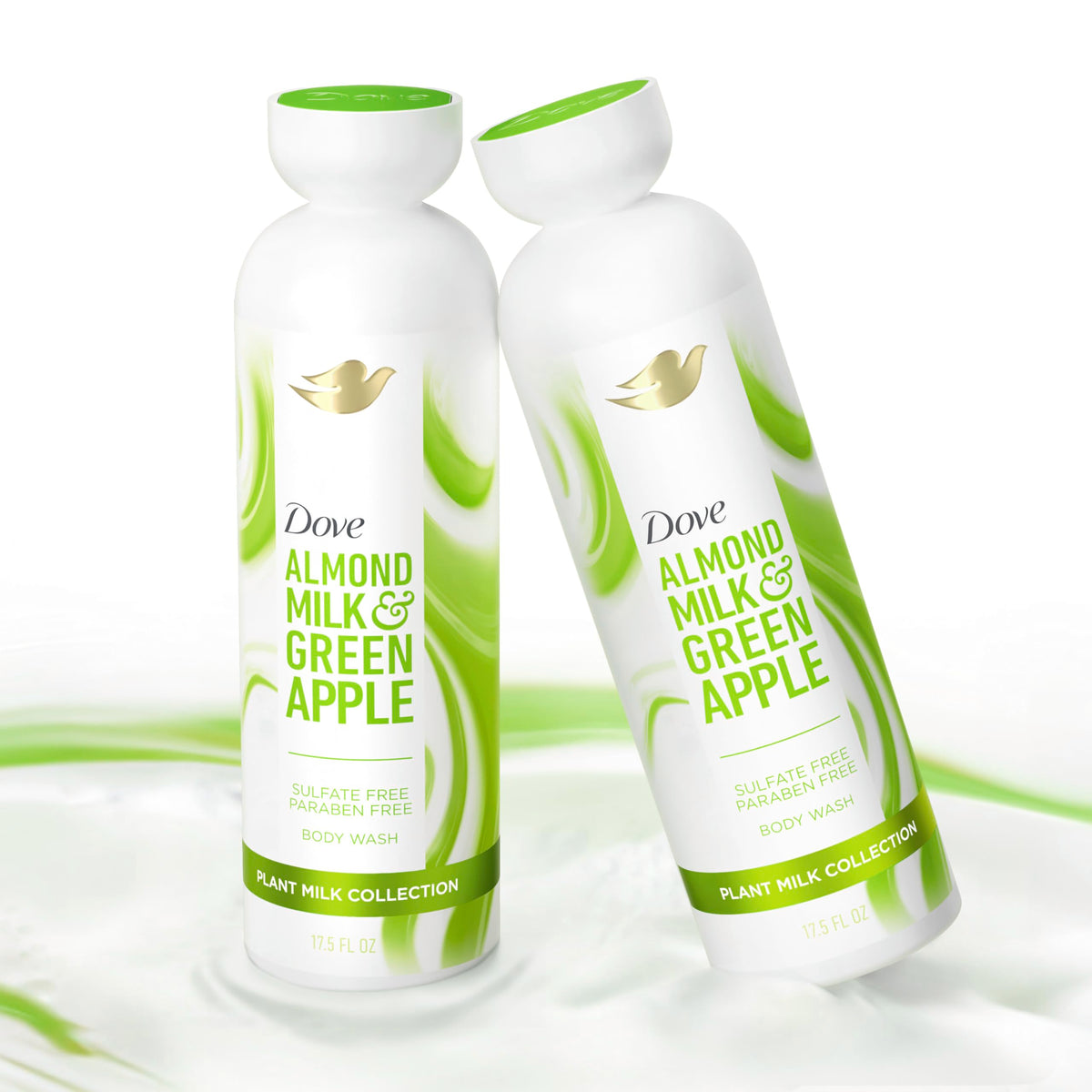 Dove body wash with ingredients displayed on the side