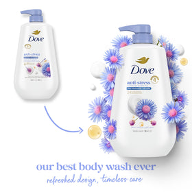Dove body wash with MicroMoisture droplets close-up