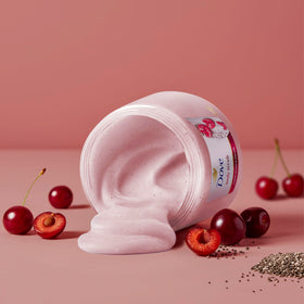 Dove Cherry & Chia Milk Body Scrub 15 oz back view