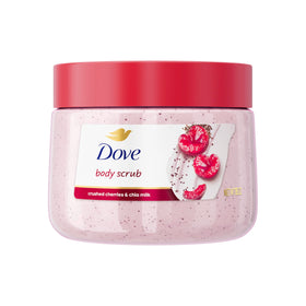 Dove Cherry & Chia Milk Body Scrub 15 oz front view