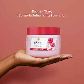 Dove Cherry & Chia Milk Body Scrub 15 oz texture close-up