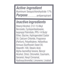 Dove Clinical + Care Antiperspirant Deodorant ingredients list