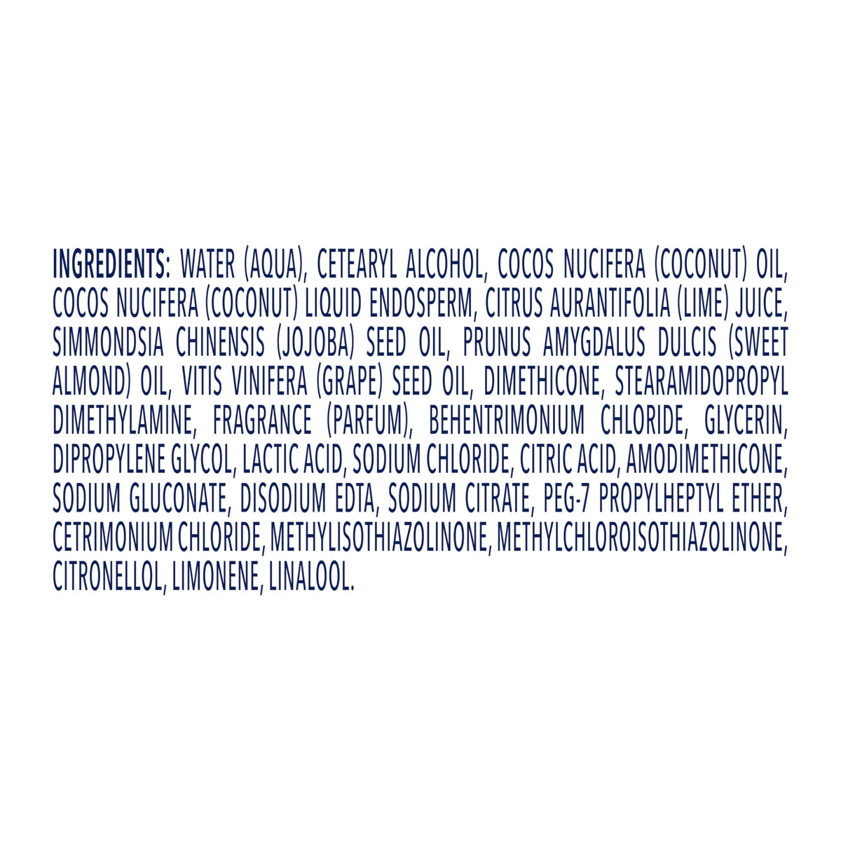 Dove Coconut & Hydration Conditioner ingredients list