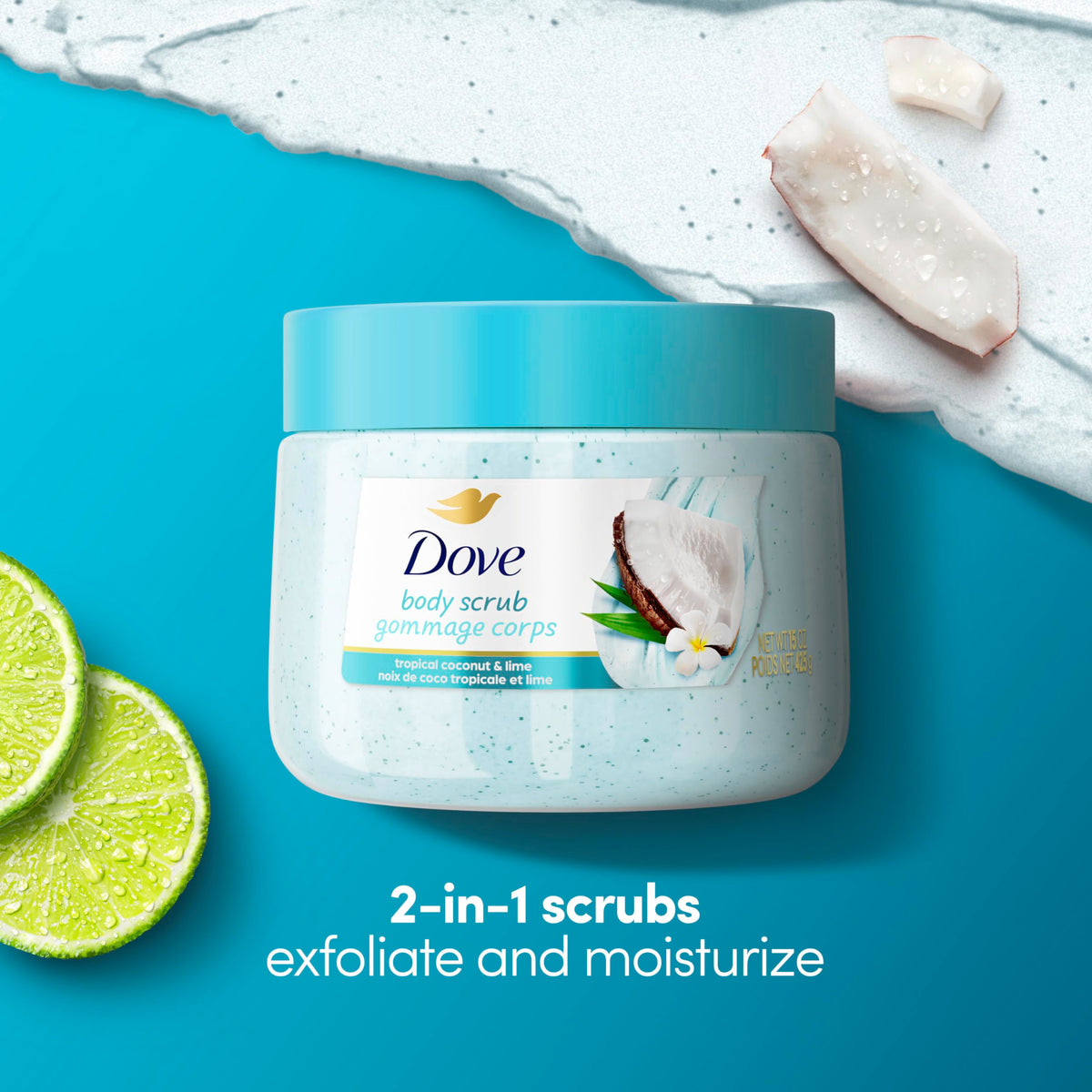 Dove Coconut & Lime Body Scrub creamy texture close-up