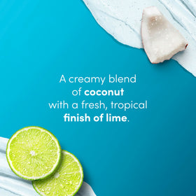 Dove Coconut & Lime Body Scrub in a shower setting