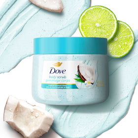 Dove Coconut & Lime Body Scrub packaging details