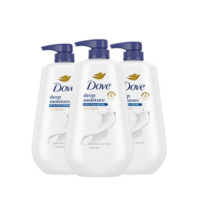Dove Deep Moisture Body Wash 3 Count with Pump front view