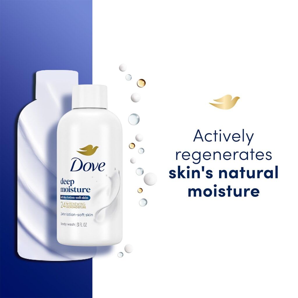 Dove Deep Moisture Body Wash packaging with 24 bottles