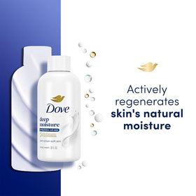 Dove Deep Moisture Body Wash packaging with 24 bottles