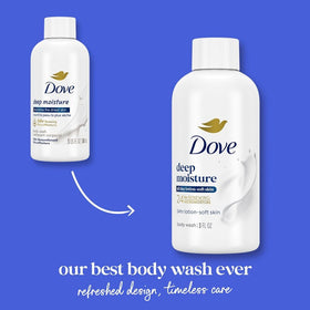 Dove Deep Moisture Body Wash with natural ingredients background
