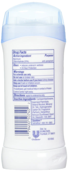 Dove Deodorant 2.6 Ounce Invisible Solid Sensitive Skin packaging