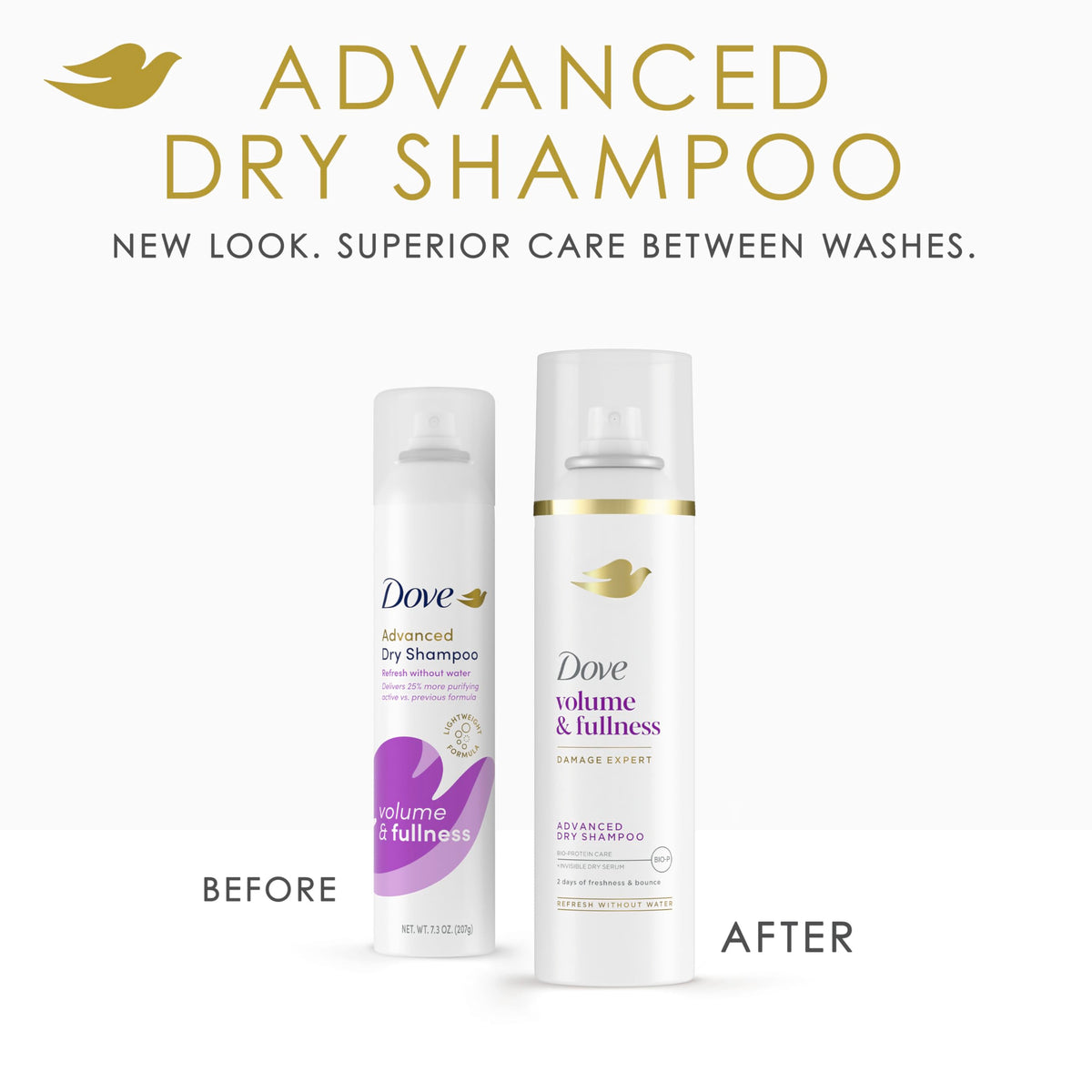 Dove Dry Shampoo Spray application on hair