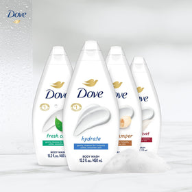 Dove Fresh Care body wash bottle from the variety pack