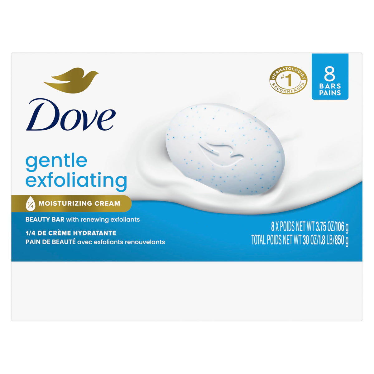 Dove Gentle Exfoliating Beauty Bar Soap 3.75 oz close-up