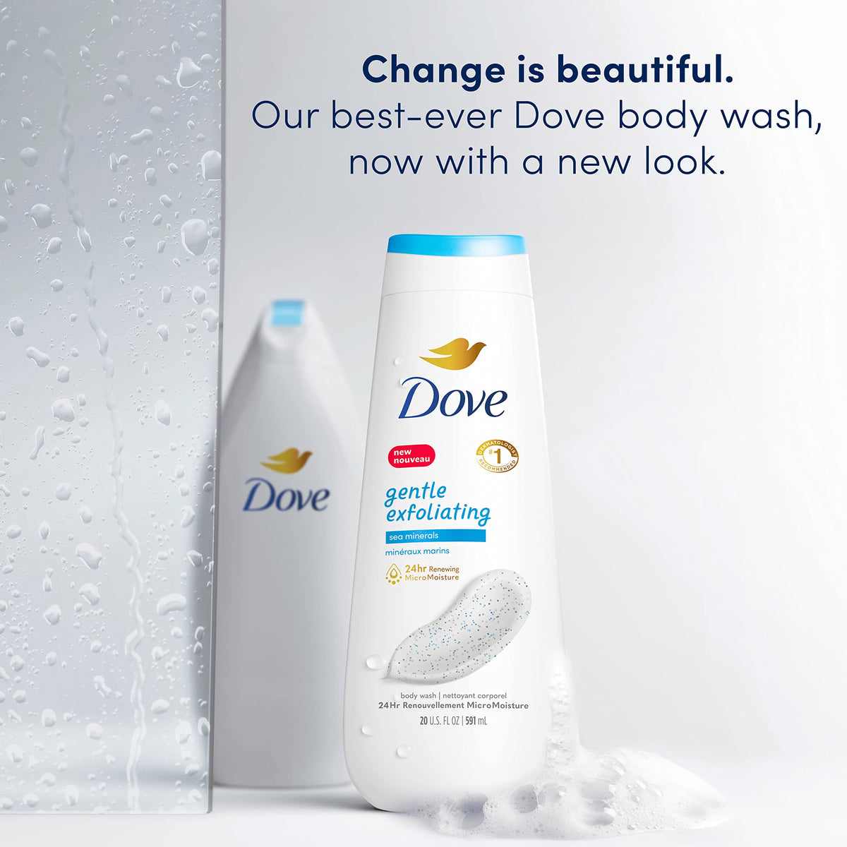 Dove Gentle Exfoliating Body Wash 20 oz back view