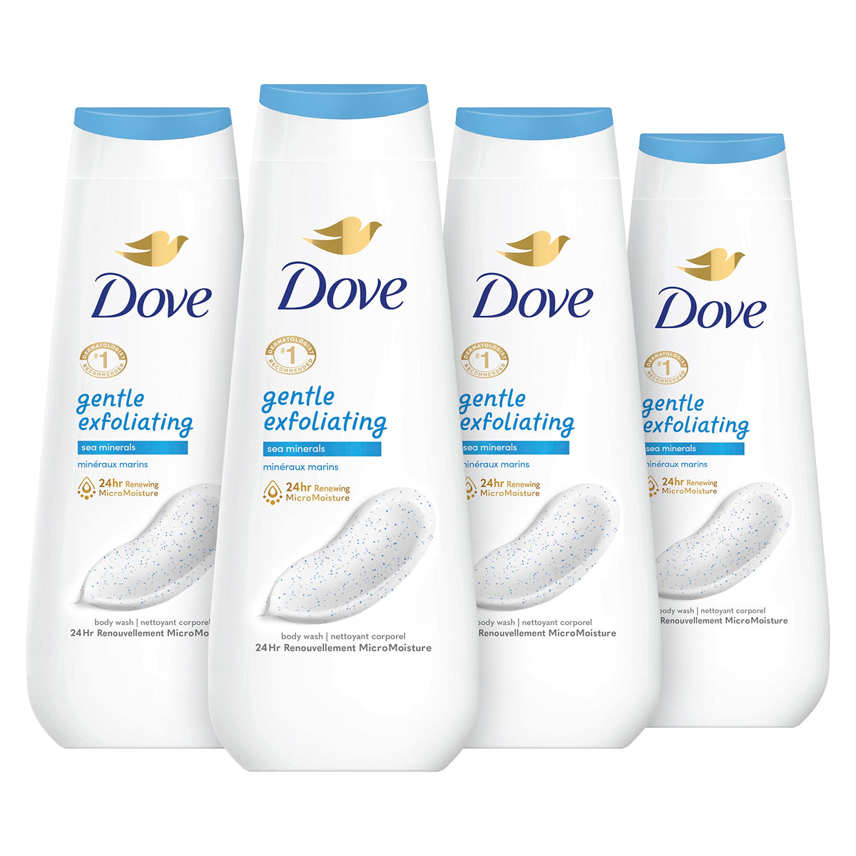 Dove Gentle Exfoliating Body Wash 20 oz front view