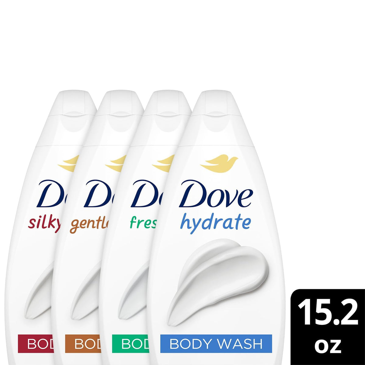 Dove Gentle Pamper body wash bottle from the variety pack