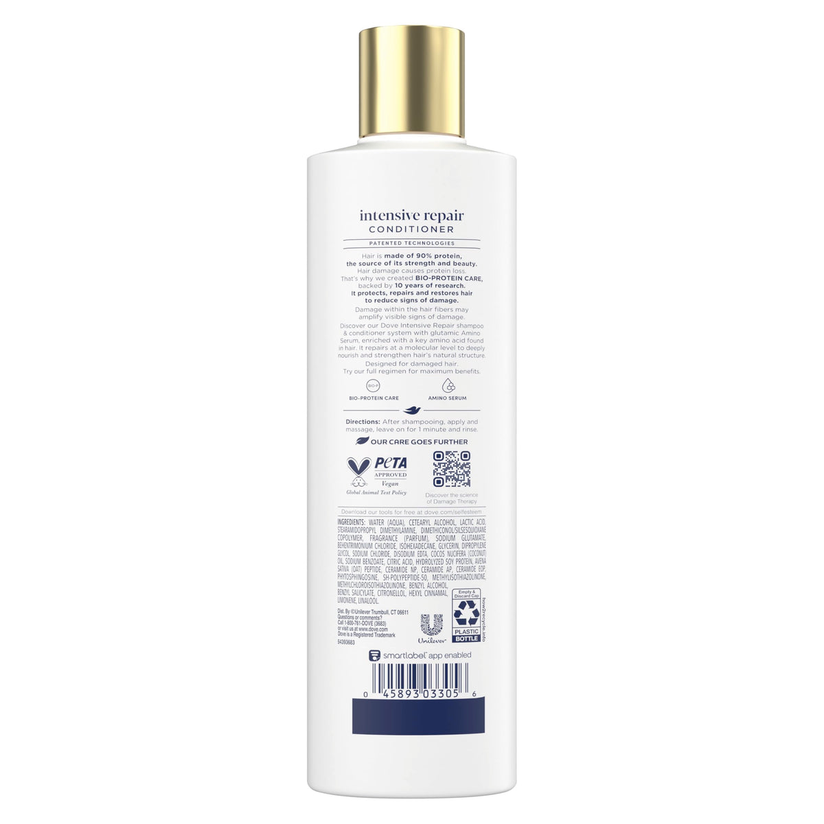 Dove Intensive Repair Conditioner 12 oz back view