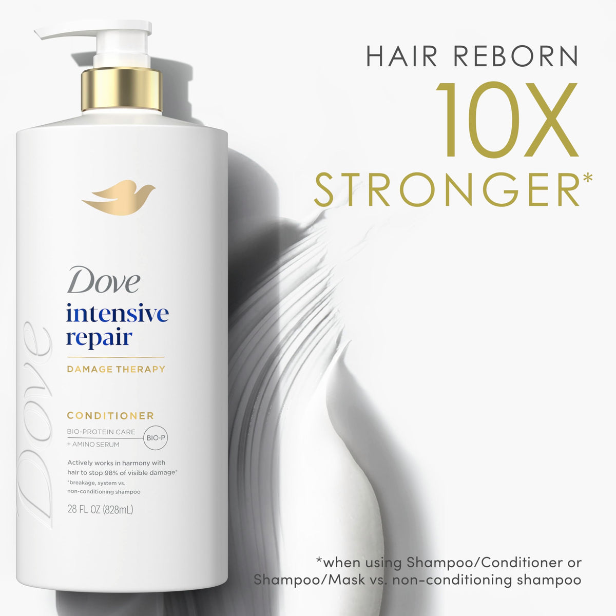 Dove Intensive Repair Conditioner 28 Fl Oz on a vanity