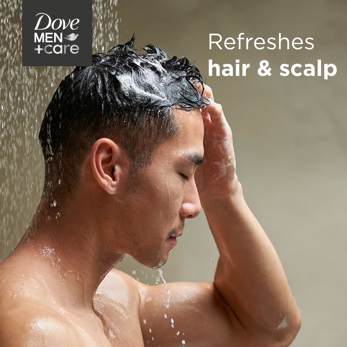 DOVE MEN + CARE 2 in 1 Shampoo and Conditioner 31 oz in bathroom setting
