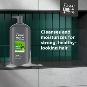 DOVE MEN + CARE 2 in 1 Shampoo and Conditioner 31 oz packaging details